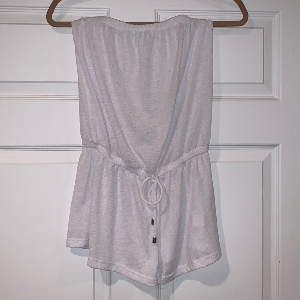 Elan (Beach) white strapless bathing suit cover up